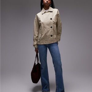 MANGO
Cropped Oversized Trench Coat In Beige-neutral